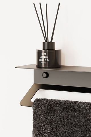 Zift Unique Mat Siyah Ömür Boyu Paslanmaz Çelik Havlu Askısı , Raflı Ve Yapışkanlı Havlu Tutacağı, Havluluk 30cm Diğer