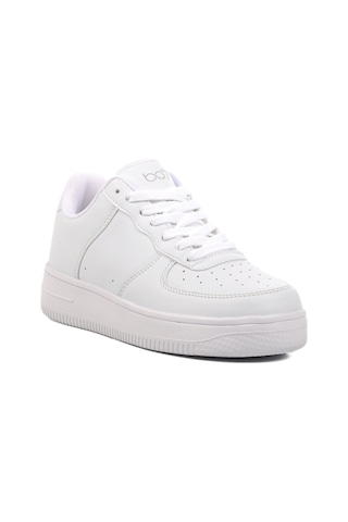 Beyaz Bağcıklı Unisex Spor Ayakkabı 042 G Beyaz-beyaz Beyaz