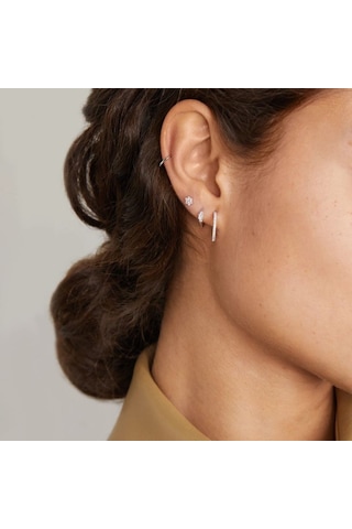6 Mm Silver Cerrahi Çelik Düz Halka Tragus Piercing Helix Kıkırda Renkli