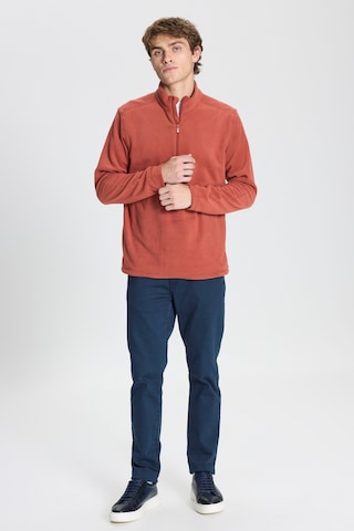 AC&Co / Altınyıldız Classics Anti-Pilling Tüylenme Yapmayan Bato Yaka Erkek Polar Sweatshirt Açık Kahverengi