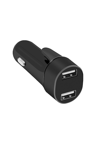 Shineyee C5191 Siyah Abs Ve Aluminyum Oto Şarj Cihazı, 12-24v Giriş, 5v/3.1a Toplam Çıkış, Çift Usb Port Tek Portta 2.4a