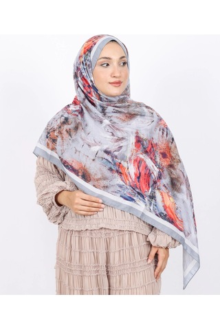 Luissa Bambu Kraş Şal Pastel Desen Gri