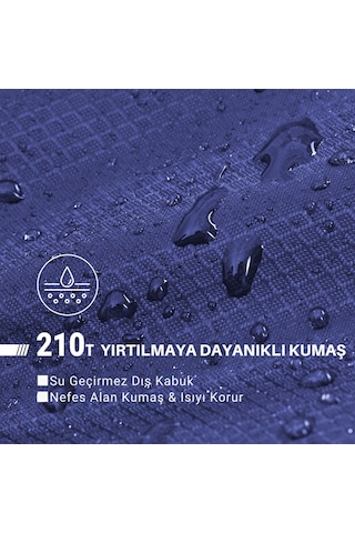 Kingcamp Freespace 250 Relax -8 C Geniş Uyku Tulumu Navy Sol F. Gri - Mavi