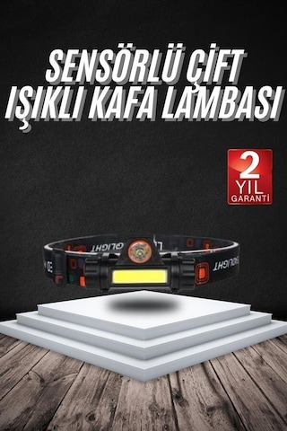 Kafa Lambası Çalışma Işığı Süper Parlak Mıknatıslı Lityum Lion Pilli Çok Renkli 00647009