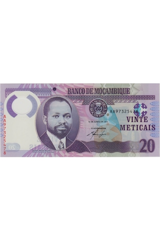 Mozambik 20 Metıcaıs 2011 Aa Serisi İlk Seri Polimer Çil.