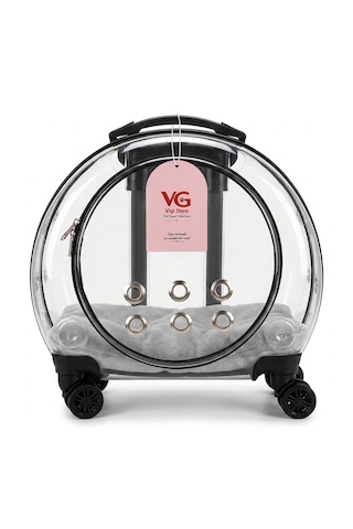 Vg Premium Şeffaf Panoramik Kedi Taşıma Valizi Xl