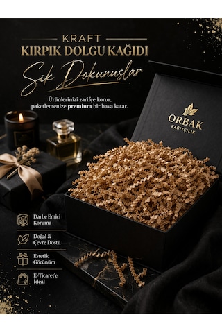 Kraft Kağıt Kırpık Dolgu Malzemesi 50 Gr Doğal Kutu İçi Koruyucu Ambalaj