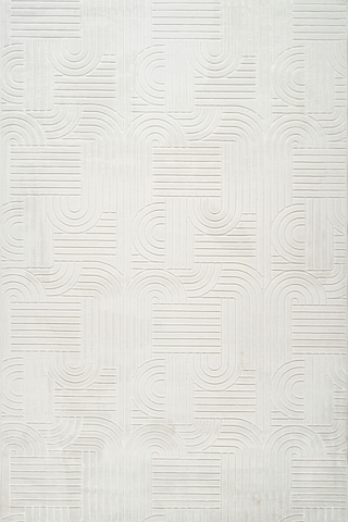 Tropikal Home Bambu Dokulu Modern Desenli Kaymaz Taban Lüx Dört Mevsim Yıkanabilir Halı Yolluk Krem