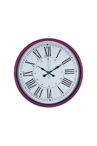 Pembe 36 Cm Dekoratif Duvar Saati Çok Renkli