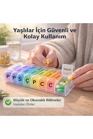 Polham 7 Günlük 28 Bölmeli Kilitli İlaç Ve Takviye Kutusu L Yaylı Kutulu L Bpa İçermez L Haftalık İlaç Kutusu Çok Renkli