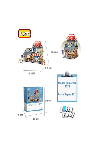 Loz Street Mini Serisi Ahtapot Dükkanı -lz1218 722 Parça Oyuncak Yapım Seti