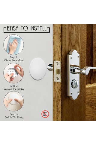 Fosenze Beyaz 4'lü 8x8cm Pvc Jeli Kapı Döşeme Koruyucusu - Güçlü Yapıştırıcı, Sessiz Ve Şok Emici Kapı Topu Zırhlayıcı