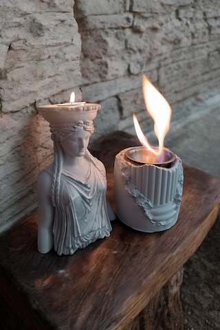 Dekoratif Karyadit Kızı Ve Ateş Çukuru Seti Hediyeli Bacasız Gri