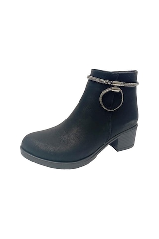Fix 9305 Yağlı Deri Trend Fashion Fermuarlı Kadın Bot Siyah