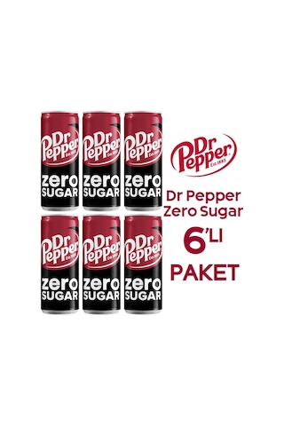 Dr Pepper Zero Karışık Aromalı Şekersiz Gazlı İçecek 6 x 330 ML