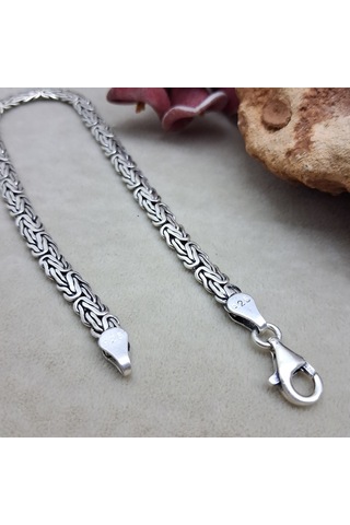 925 Ayar Gümüş Balıksırtı Kral Model Bileklik 5 Mm