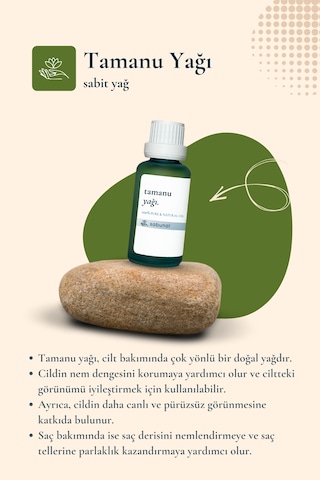 Sabunal Tamanu Yağı 30 ML Soğuk Sıkım Cilt Ve Saç Bakım Yağı
