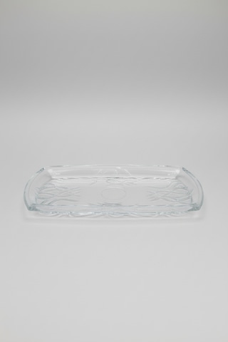 Cam Dikdörtgen Sunumluk Tabak 18x33 Cm Şık Servis Ve Sunum