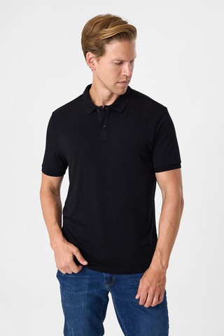 Back And Bond Siyah Regular Fit Polo Yaka Tişört