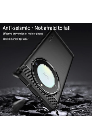 Honor X9A 5G Brushed Carbon Fiber Silikon KılıHonf - Siyah AL3332