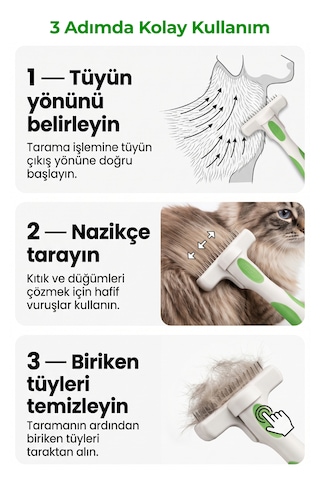 Andis Kedi Köpek De-shedding Tarağı Düğüm Ve Ölü Tüyler İçin