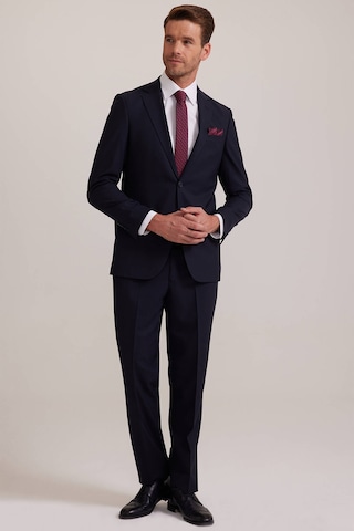 Erkek Koyu Lacivert Regular Fit Çift Yırtmaç Takım Elbise