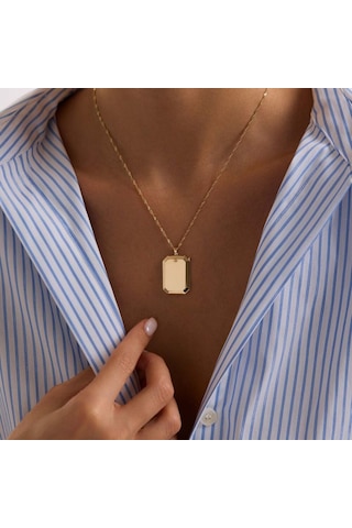 Sembolgold 14 Ayar Altın Resimli Kolye Singapur Zincir 45 Cm T14360 Renkli