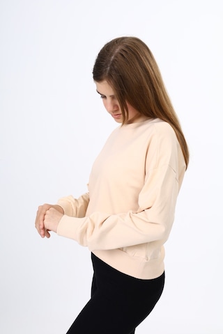 Toontoy Kız Çocuk Relax Fit Bisiklet Yaka Düşük Omuz Sweatshirt - 2 İplik Bej
