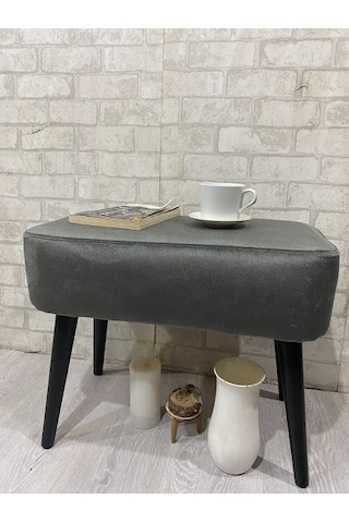 Puf,, Ahşap Siyah Ayak ,ince Zarif ,spor Dikiş, Modern Tasarım ,ş
