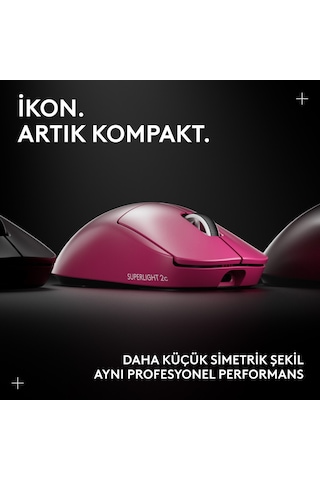 Logitech G Pro X Superlıght 2c Hafif Hero 2 Sensör 32.000 Dpı Lıghtspeed Kablosuz Oyuncu Mouse - Pembe 910-007539
