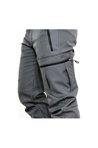 Mudwill Gri Zipper Kargo Cepli Softshell Pantolon