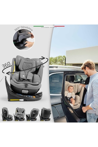 Elele Ritornofix 360 Dönen I-size Oto Koltuğu İsofix 40-150 Cm 0-36 Kg Bej