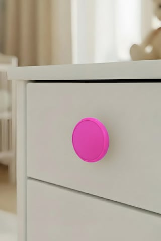 Pembe Çocuk Odası Mobilya Kulbu - 55 MM - Abs Plastik Tekli Düğme Dolap ve Çekmece Kulpu Pembe
