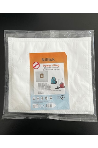 5 Adet Nilfisk Power-king Elektrikli Süpürge Sentetik Toz Torbası