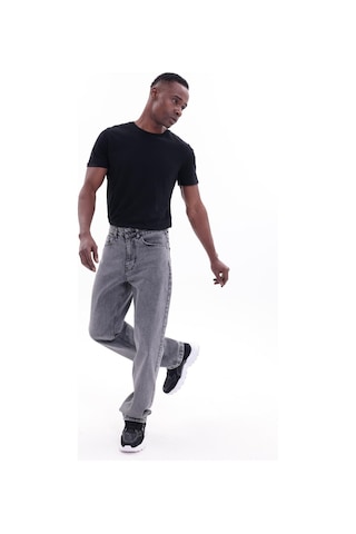 Freemen Erkek Baggy Bol Kesim Kot Pantolon Gri