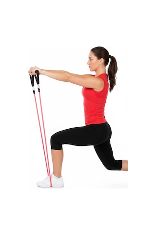 100 Metre Rulo Direnç Bandı - 10mm Çap 9kg Orta-sert Seviye - Profesyonel Fitness Ve Pilates Lastiği Kırmızı Kırmızı