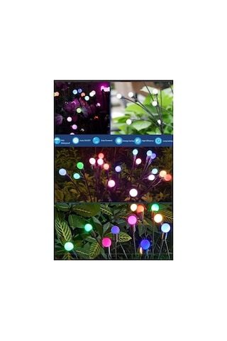 Mobgift 8 Led'li Güneş Enerjili Bahçe Çiti Aydınlatma Lamba Renk
