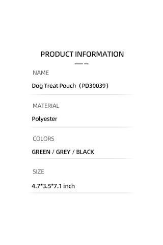 Geeksen Köpek Eğitim Atıştırmalık Çantası - Dışarıda Taşınabilir, Polyester Materyal, Asker Yeşili, 12x9x18cm