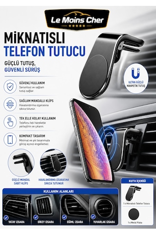 Land Rover Range Rover Vogue Mıknatıslı Telefon Tutucu Izgara Tipi Mandallı Araç İçi Siyah