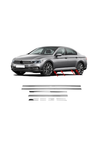 Volkswagen Passat B8 Uyumlu Krom Kapı Çıtası 8prç 2015-2018 Arası P.çelik
