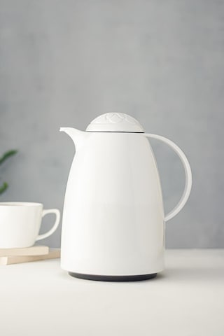 Vaveni 1 Lt Isı Yalıtımlı Çay Ve Soğuk Su Termosu Soft Beyaz 12 Saat Sıcak Tutar& İçi Camdır Arz