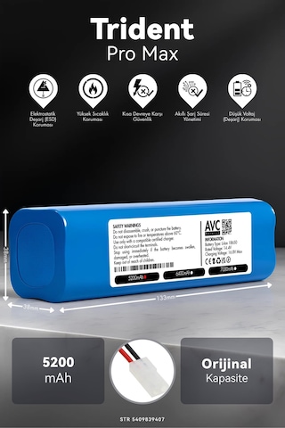 Trident Pro Max 5200mah Robot Süpürge Bataryası D.k