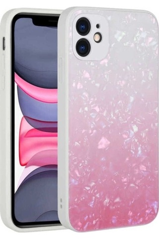 Apple Uyumlu iPhone 11 Kılıf Renk Geçişli Mermer Desenli Sert Silikon Zore Granit Kapak NO1