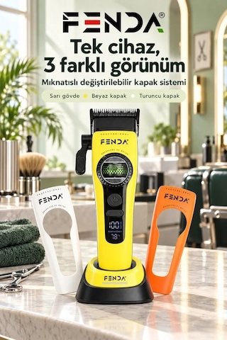 Fenda Profesyonel Saç Kesme Tıraş Makinesi Sarı Fnsacks0014
