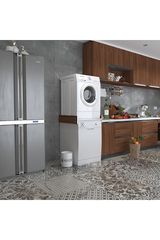 Kenzlife Çamaşır&bulaşık Makinesi Dolabı Lenya Cvz 015 80 70 Banyo Aparatı Arkalıksız Büyük Boy Xlarge Beyaz