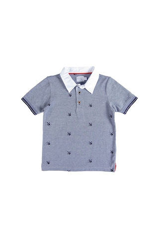 Erkek Çocuk Organik Polo Yaka T-shirt - Silvio 001 Çok Renkli