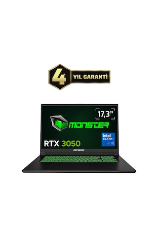 Monster Abra A7 V15.6.2 Core 7 250H 32 GB 1 TB RTX3050 17.3" Free Dos Dizüstü Bilgisayar