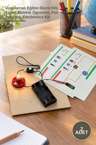 2 Adet Elektrik Deney Seti Uygulamalı Eğitim Devre Kiti, Temel Elektrik Öğrenme, Fen Projeleri, Electronics Kit