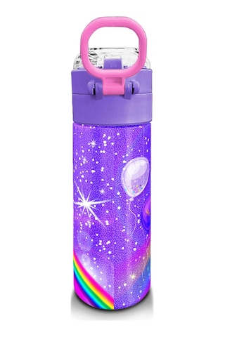 Coral High Kids Mor Unicorn Desenli Pipetli Ve Direkt İçim Çelik Termos 500 Ml 31837 Gök Mavisi