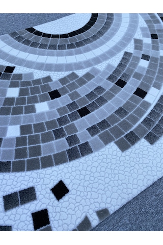 Gri Siyah Beyaz 120x230 Kesme Akrilik Halı
